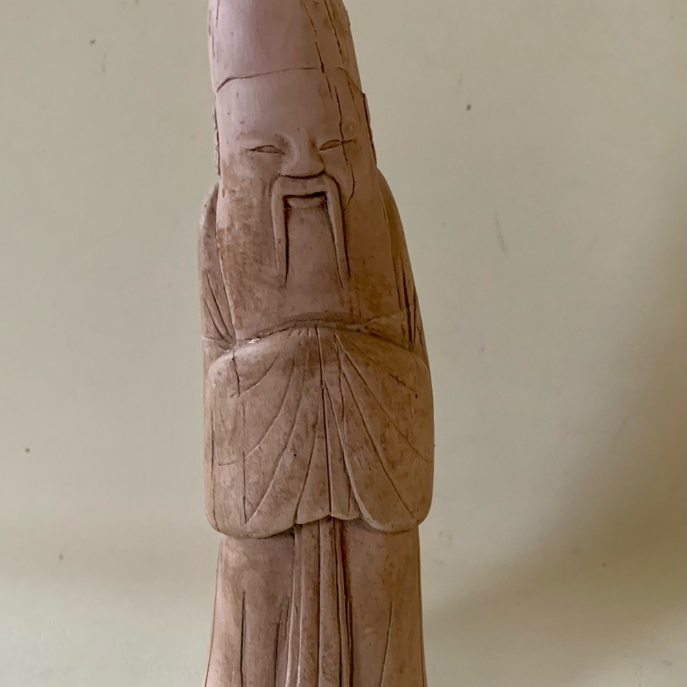 Vintage Austin Production 1975 carved Asian sculpture Sholary man - Picture 9 of 10